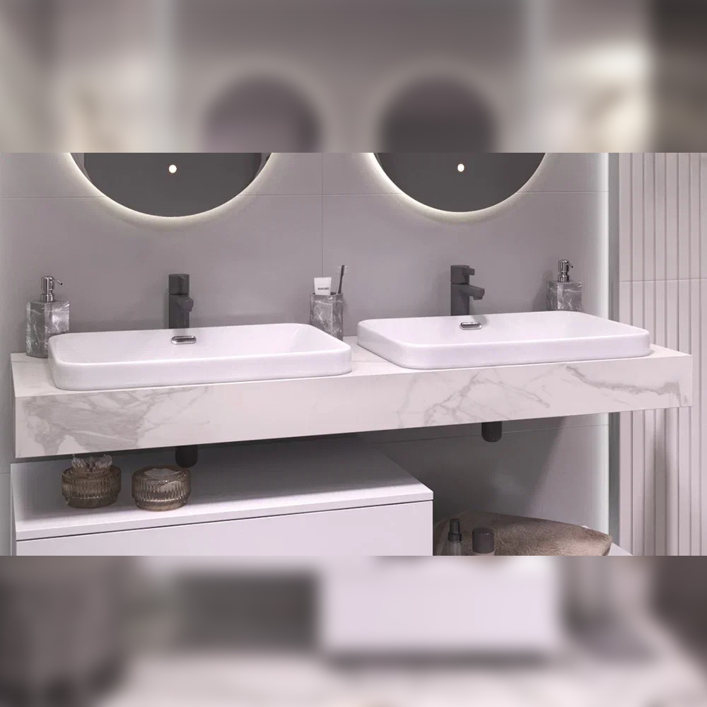 Столешница Velvex Unit 140, белый мрамор (st.UNI.140-630) Столешница Velvex Unit 140, белый мрамор (st.UNI.140-630) - фото 5
