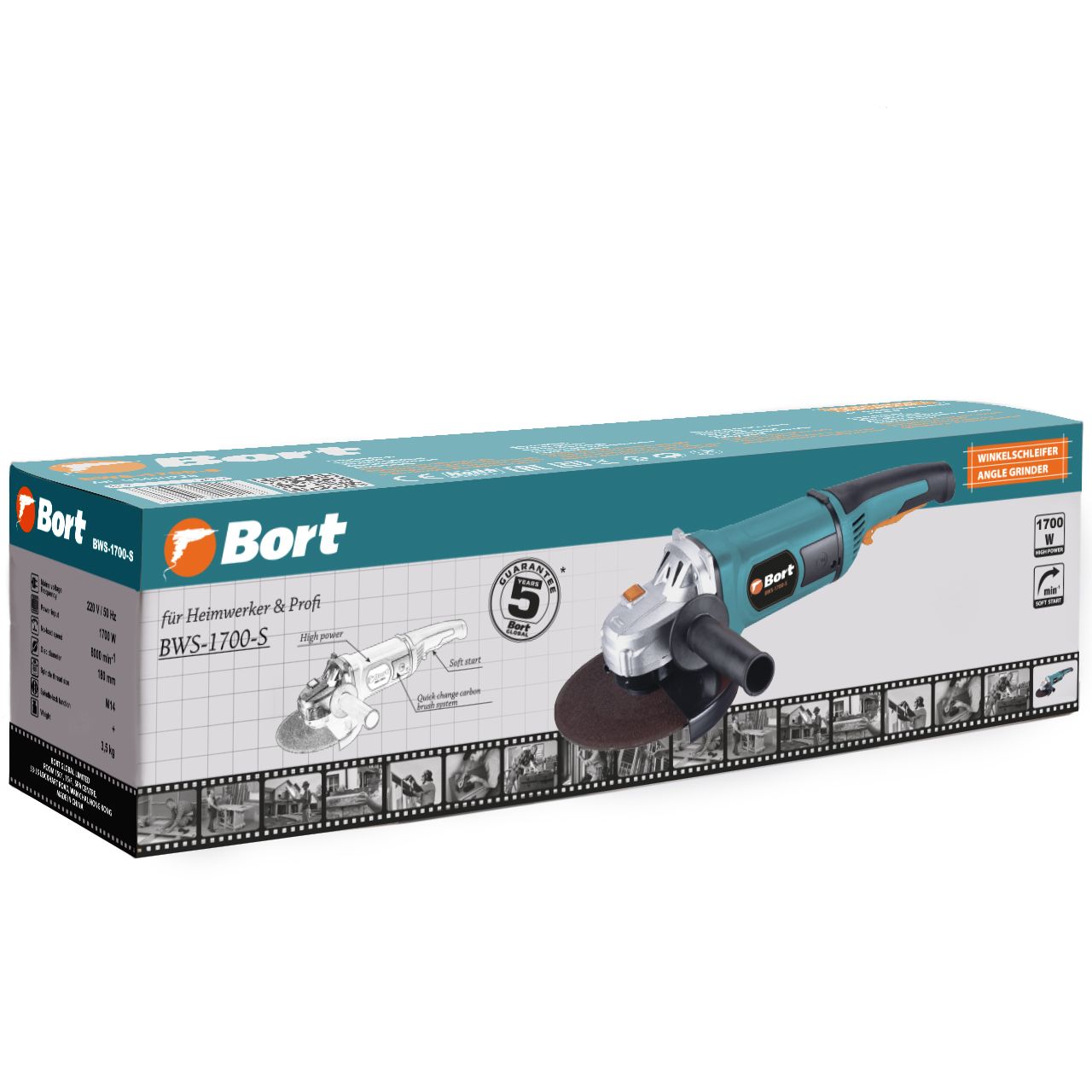 Машина шлифовальная угловая Bort BWS-1700-S (93410228) Машина шлифовальная угловая Bort BWS-1700-S (93410228) - фото 5