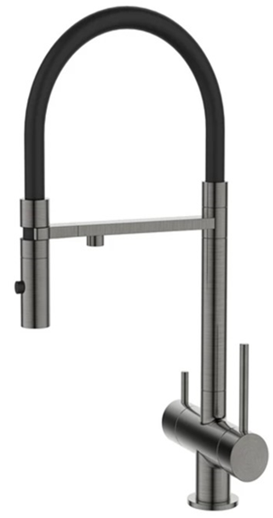 Смеситель для кухонной мойки DQ с фильтром графит (DA1462506Grey) - фото 1