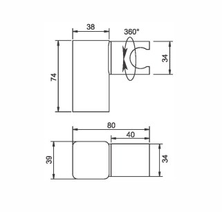 Держатель для лейки BELZ золотой (BC02-5) Держатель для лейки BELZ золотой (BC02-5) - фото 2