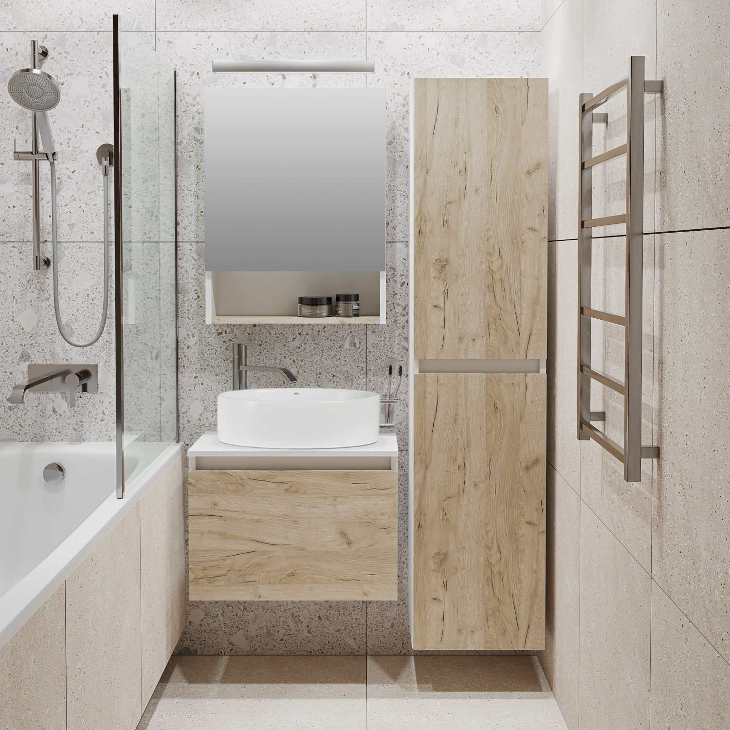 Тумба Runo Бари 60 крафт дуб под накладную раковину (00-00001374) - фото 2