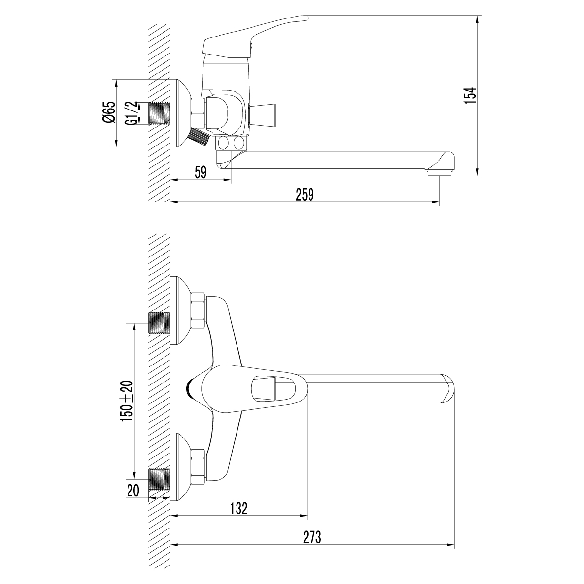 Смеситель для ванны Lemark Omega (LM3110C) Смеситель для ванны Lemark Omega (LM3110C) - фото 3