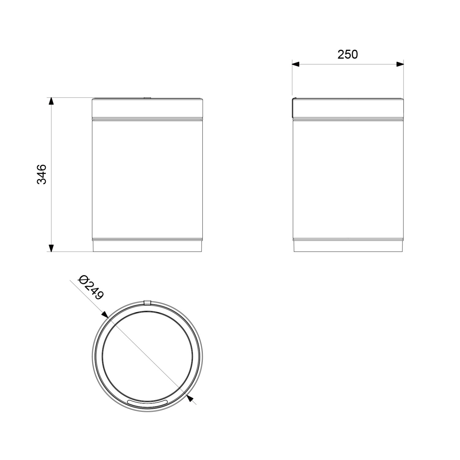 Ведро мусорное сенсорное Timo Saona черный (13100/03) - фото 2