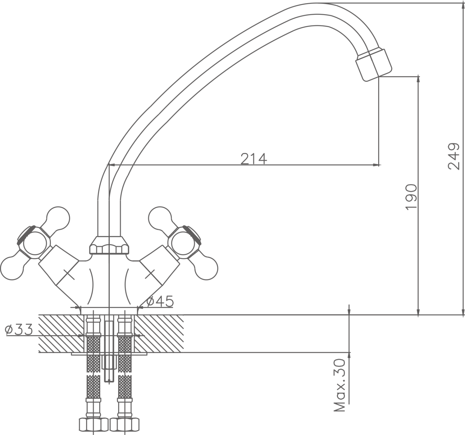 Смеситель для кухни Cron хром (CN4119-2) - фото 2