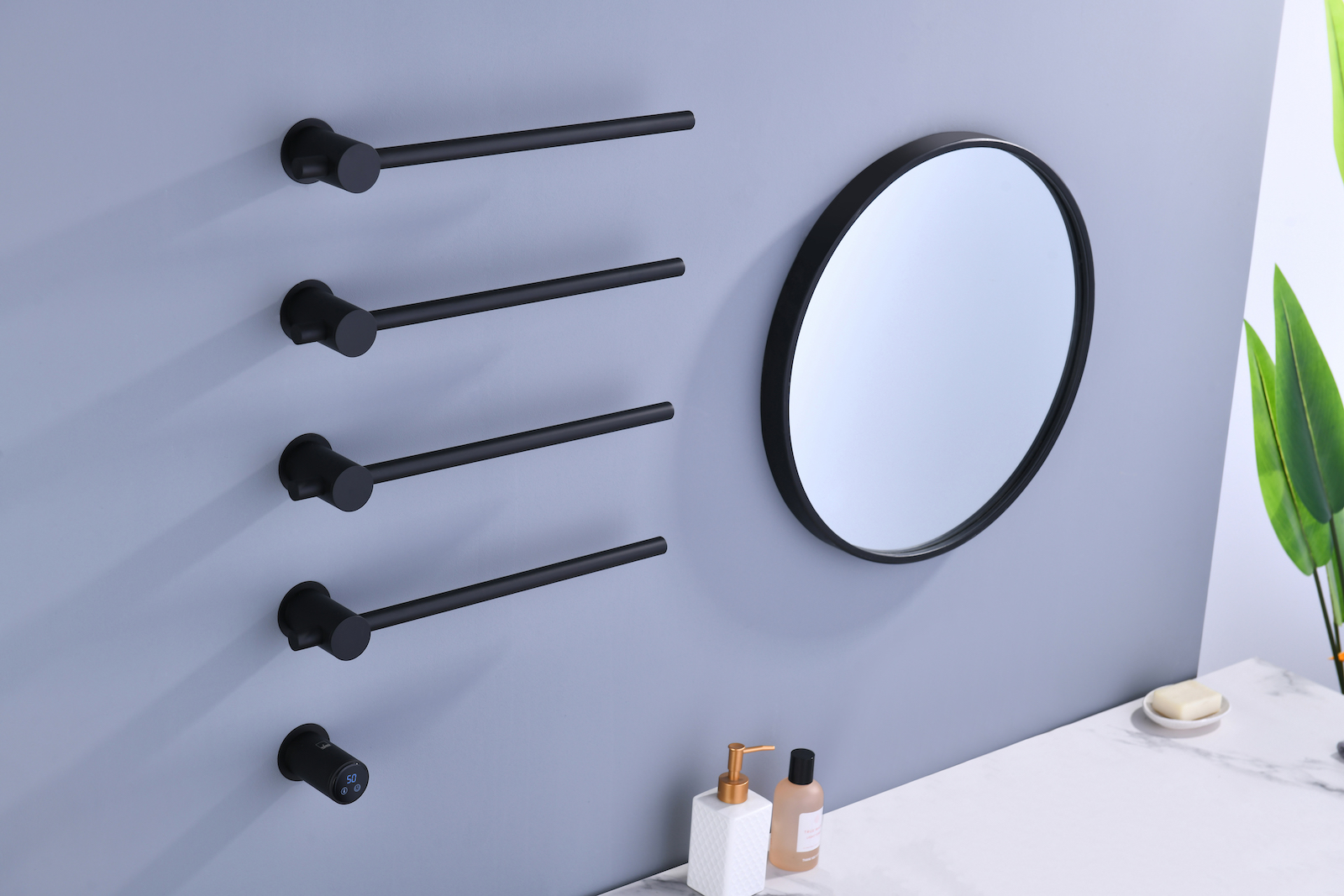 Полотенцесушитель электрический, встроенный Timo Saona черный (040/03SM) - фото 2