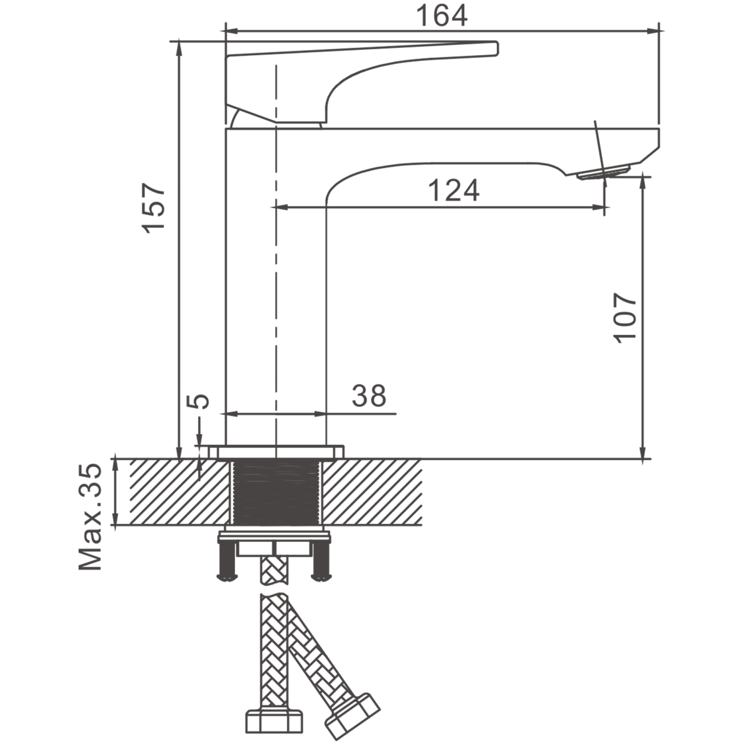 Смеситель для раковины BELZ цвет: черный (B10709-7) - фото 2