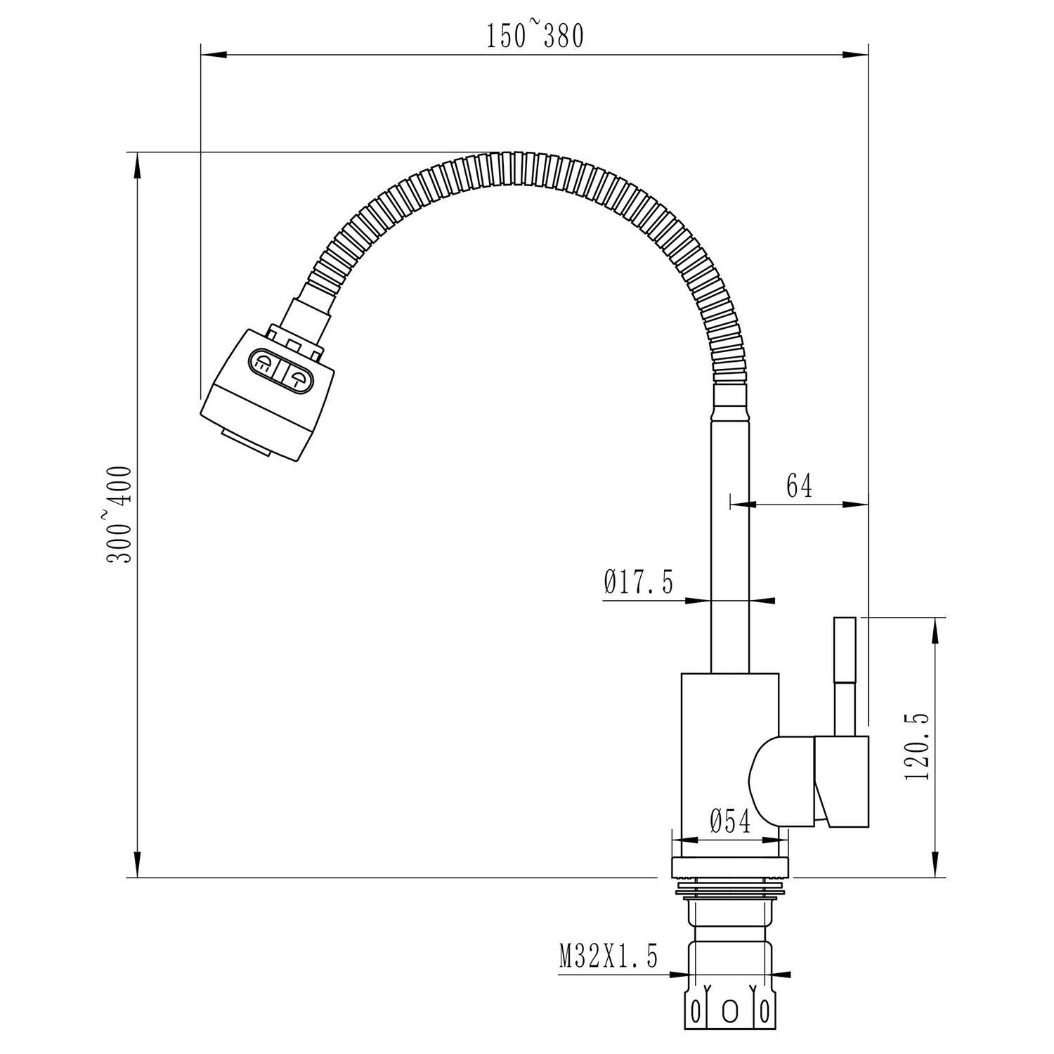 Смеситель для кухни 35k MIXLINE MLSS-0302 гибкий металлический излив (505148) - фото 3