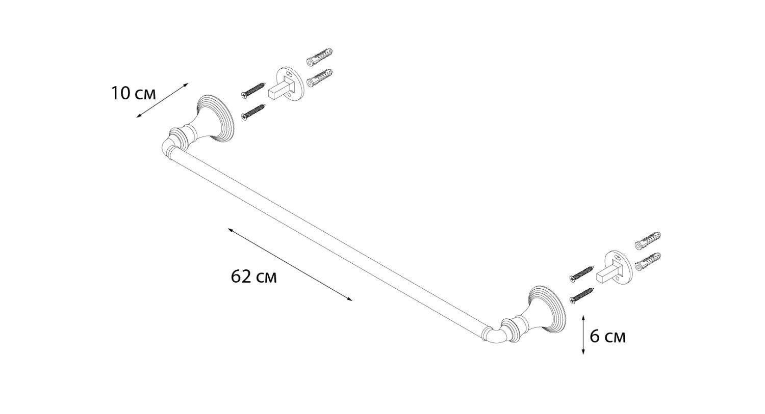 Полотенцедержатель FIXSEN Best трубчатый (FX-71601A)  - фото 3