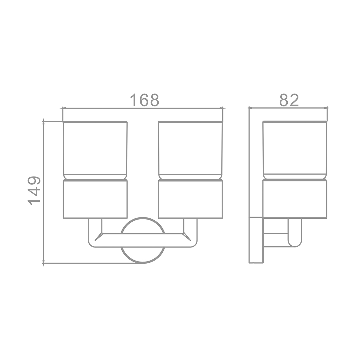 Стакан для зубных щеток с держателем Raglo двойной, матовая медь (R320.08.33) - фото 2
