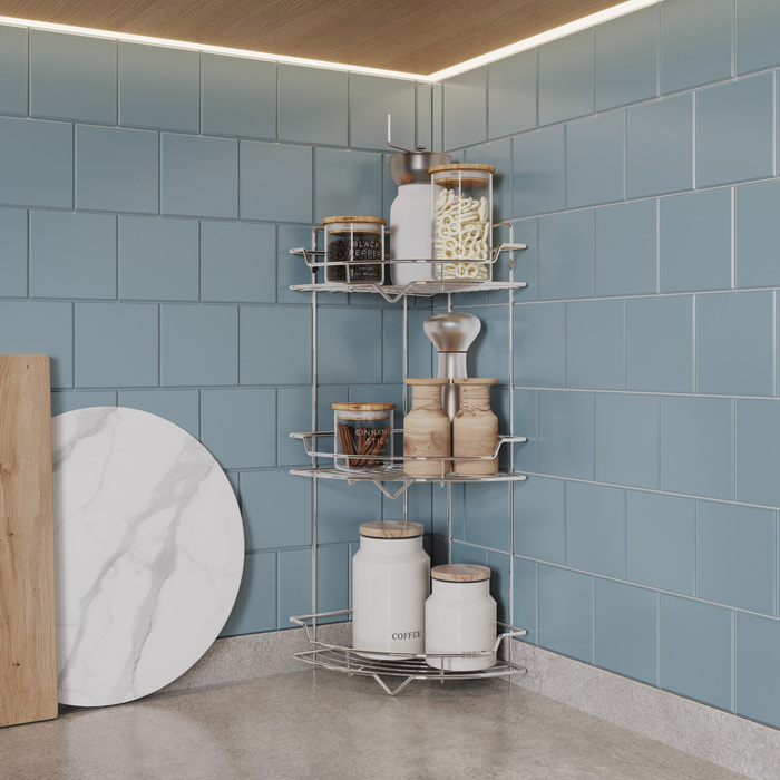 Полка трёхъярусная угловая Milardo Grid проволока стальная, хром (GRICC3CM44) Полка трёхъярусная угловая Milardo Grid проволока стальная, хром (GRICC3CM44) - фото 5