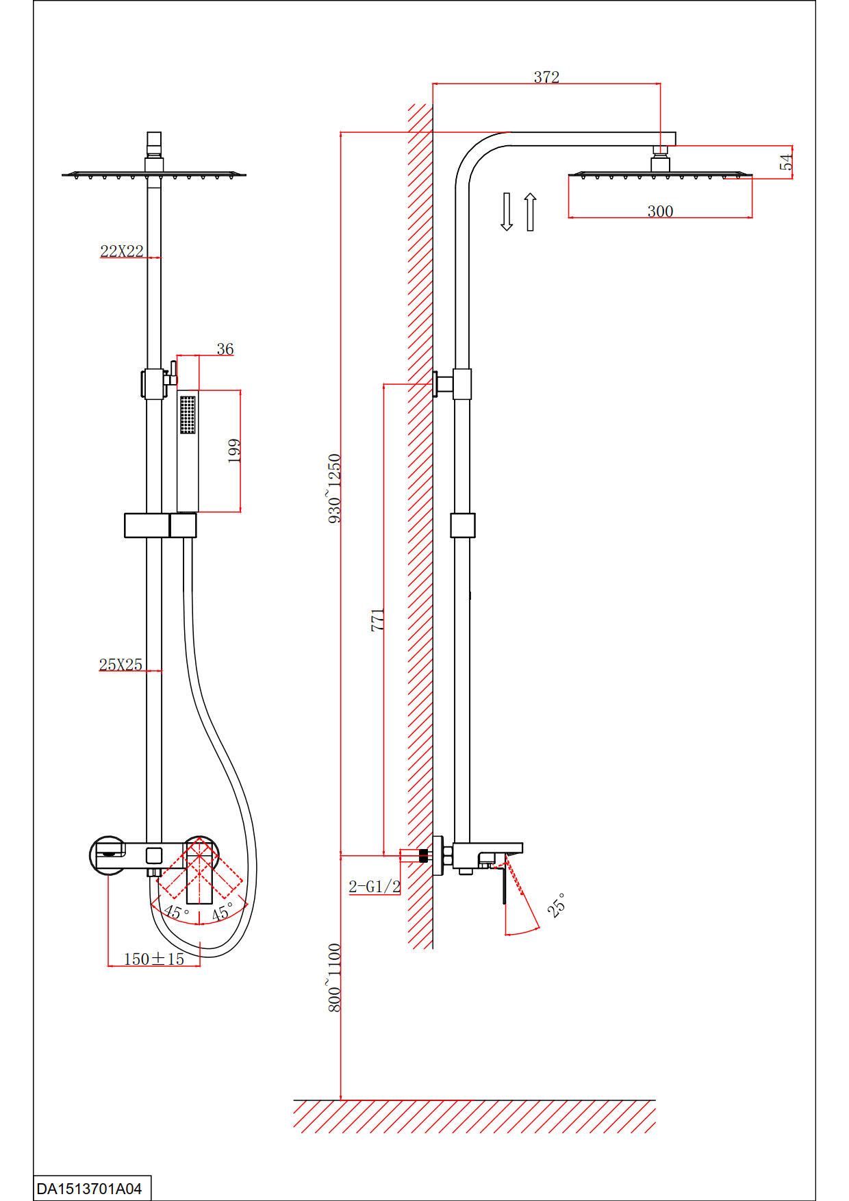 Душевая система DK серый графит Bayern.Liszt (DA1513706A04) - фото 3