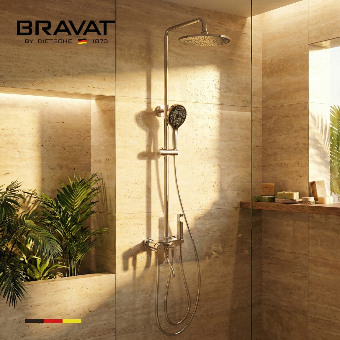 Душевая система со смесителем и гигиеническим душем цвет хром BRAVAT (F6425238CP-A-SW) - фото 4