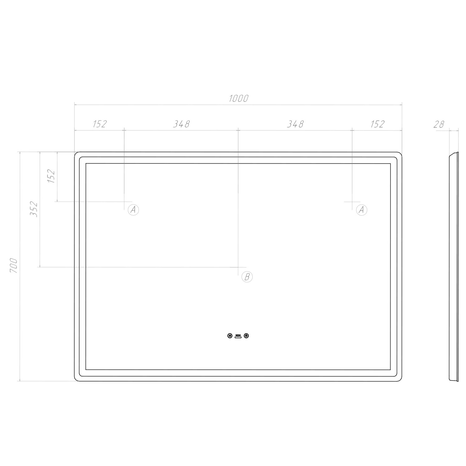 Зеркало VIGO Geometry Step 1000 (235) - фото 3