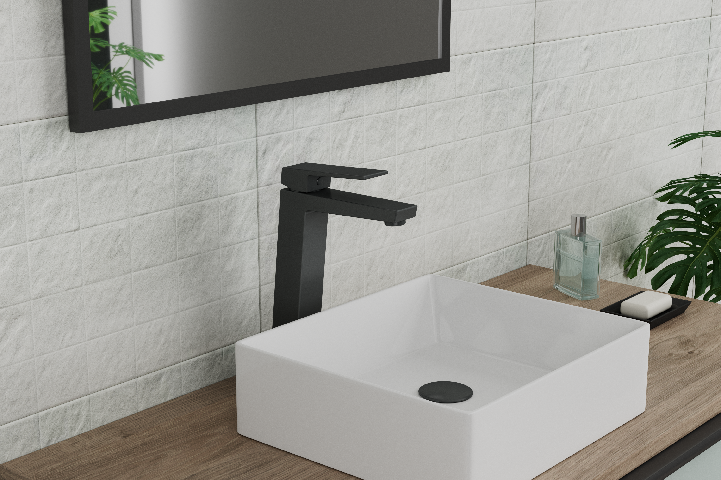 Смеситель для умывальника высокий RUSH Thira (TR3635-13Black) Смеситель для умывальника высокий RUSH Thira (TR3635-13Black) - фото 2