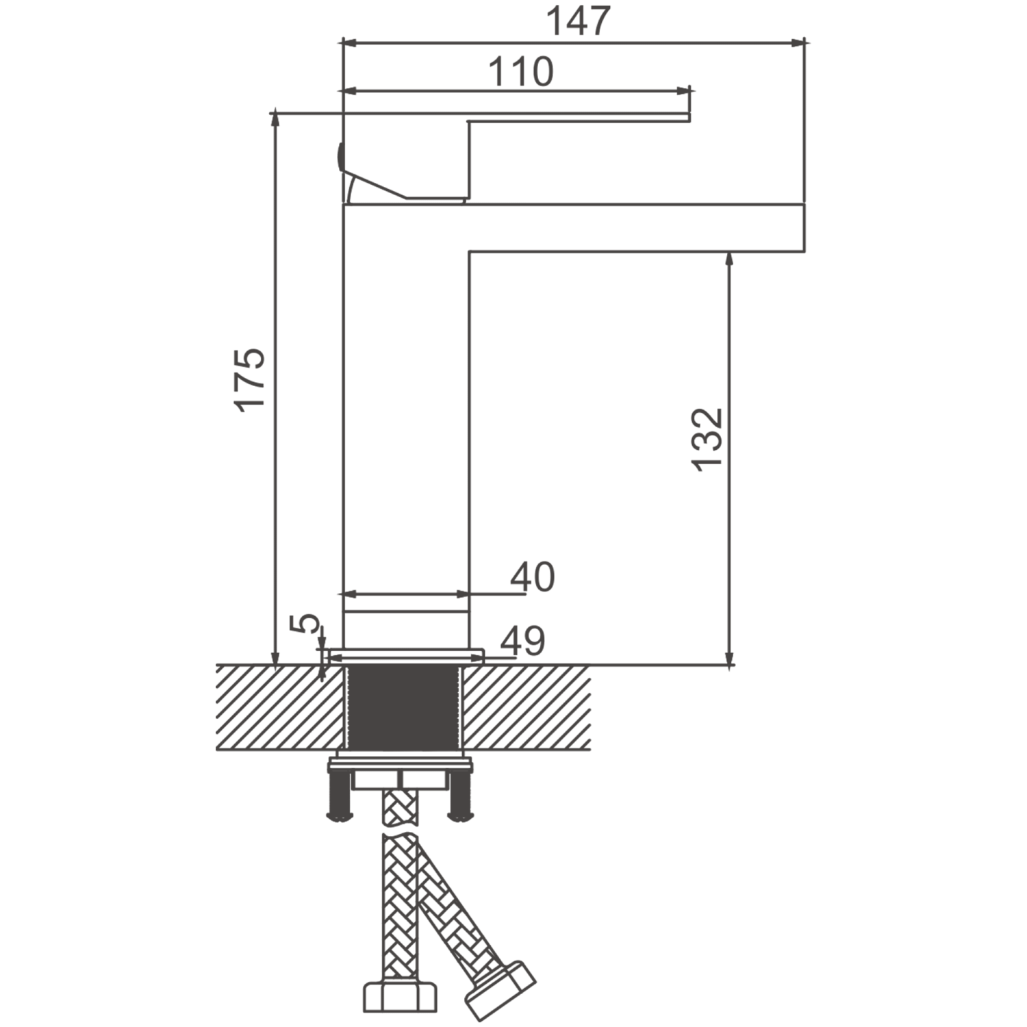 Смеситель для раковины BELZ цвет: сатин (B10817-1) - фото 2