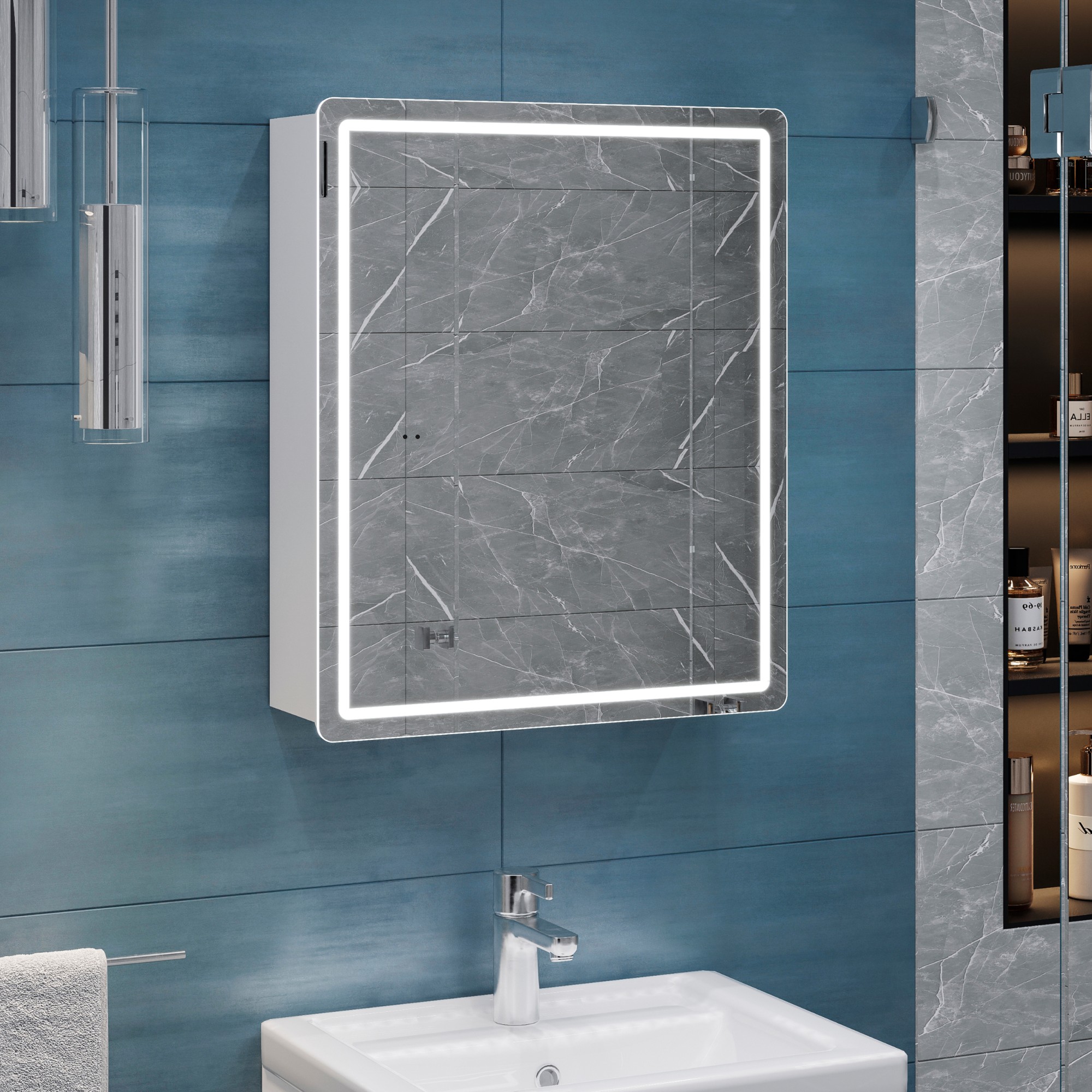 Зеркальный шкаф VIGO Geometry Classic 500 с зеркалом (453) - фото 13