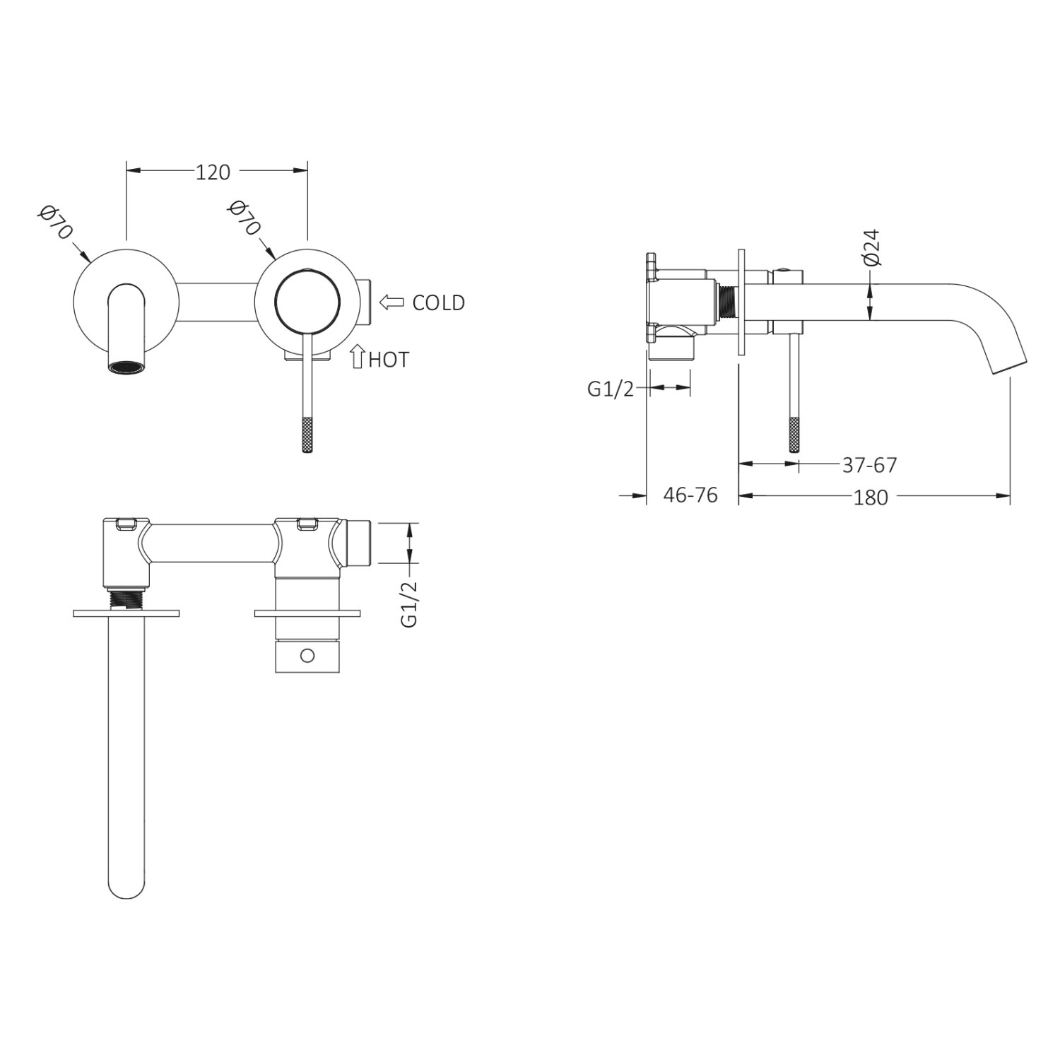 Смеситель для раковины встроенный Timo Saona золото матовое (2372/17SM) - фото 3