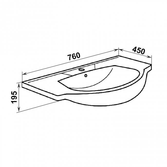 УМЫВАЛЬНИК RUNO мебельный Rosa Элеганс 75 (УТ000001314) - фото 4