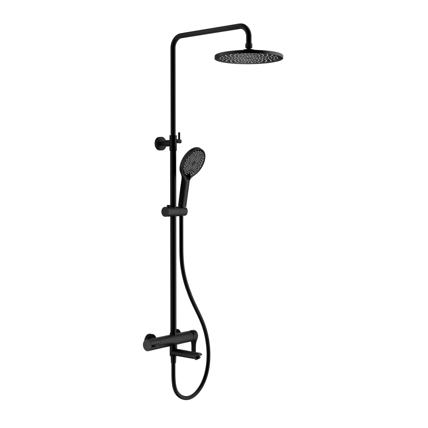 Душевая система Splenka для ванны и душа поворотный излив 15 см, черный (S223.24.06)