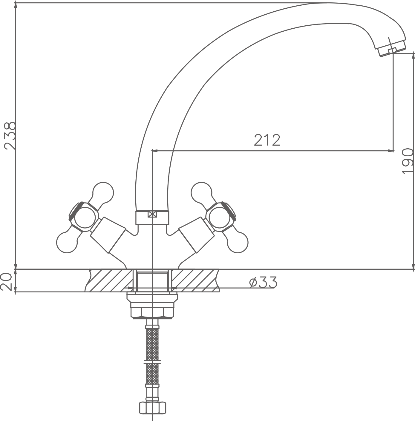 Смеситель для кухни Cron хром (CN4219-2) - фото 2