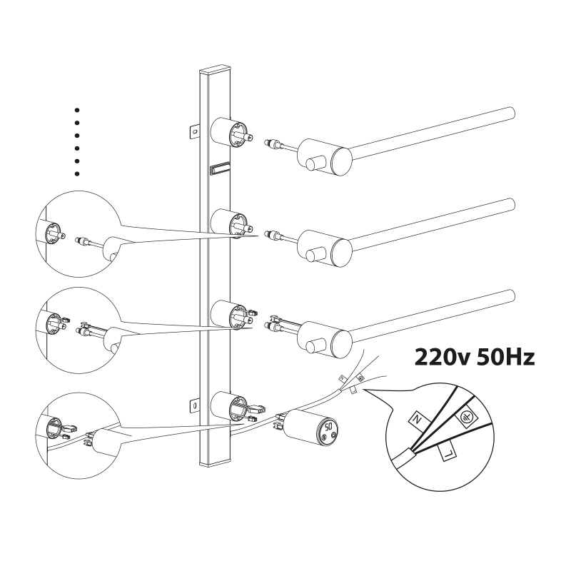 Полотенцесушитель электрический, встроенный Timo Saona никель (030/13SM) - фото 2