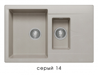 Кухонная мойка POLYGRAN Brig-770 (Polygran Brig -770 серый №14) - фото 1