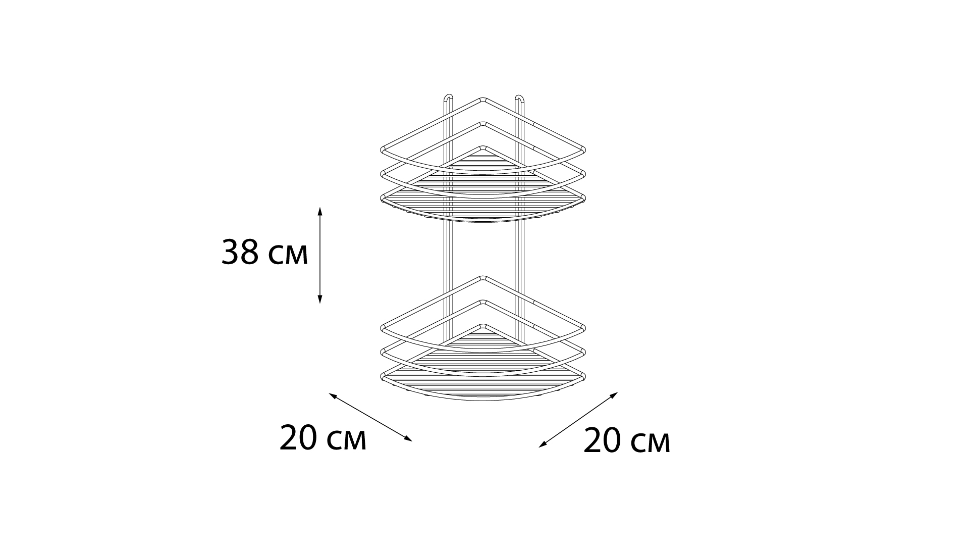 Полка Fixsen угловая двухэтажная белая (FX-710W-2) - фото 3