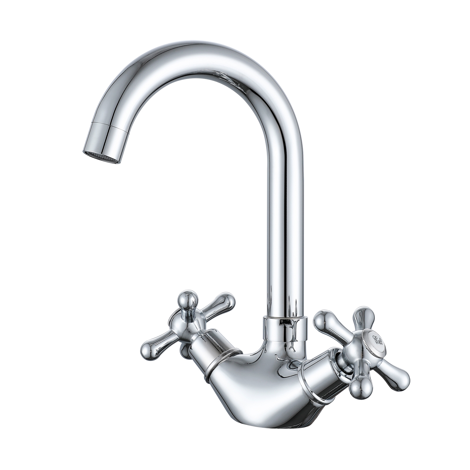 Смеситель Prohanss для раковины вентильный поворотный, хром (P10.13) - фото 1