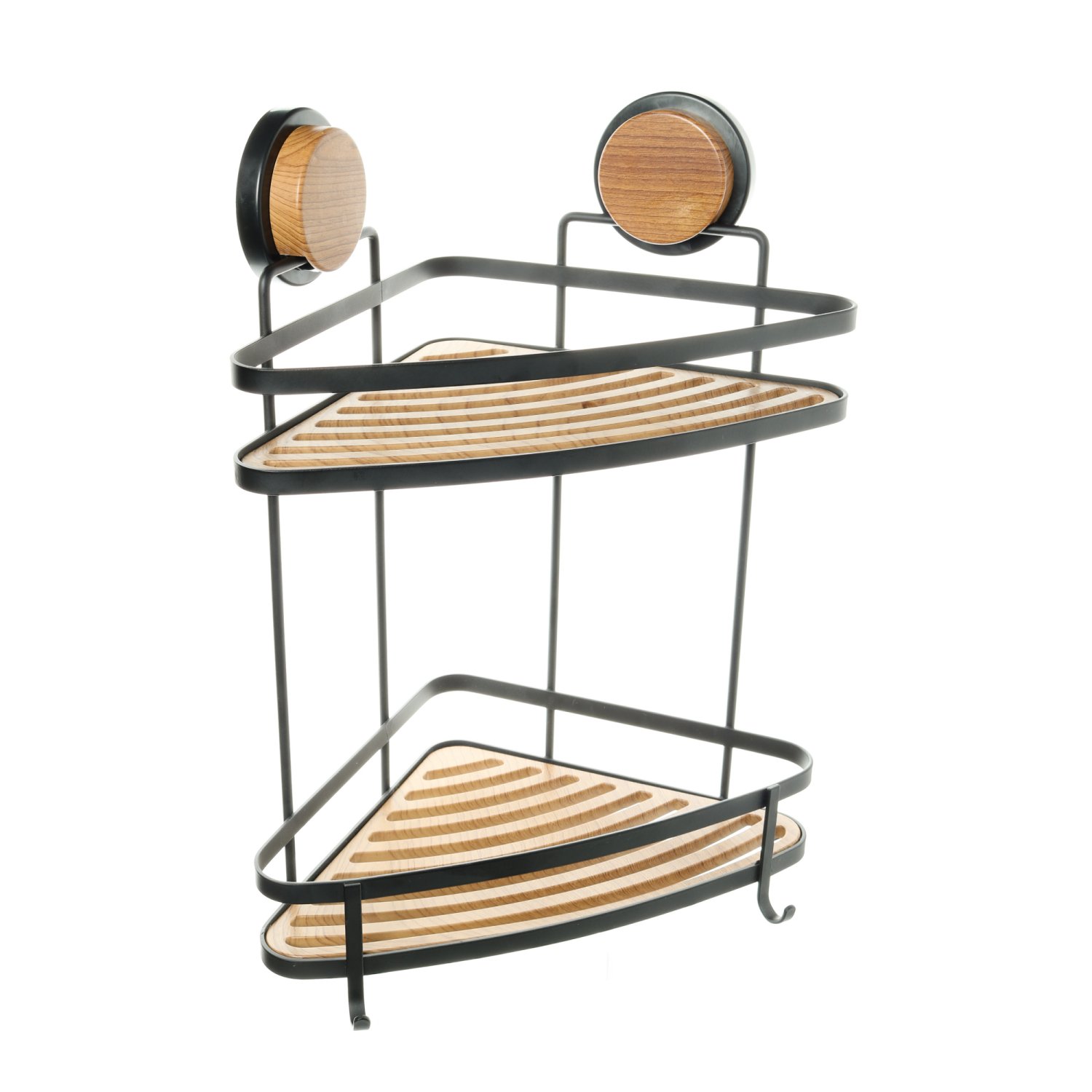 Полка Fixsen угловая двухэтажная черная-дерево Magic (FX-940B-2) - фото 1