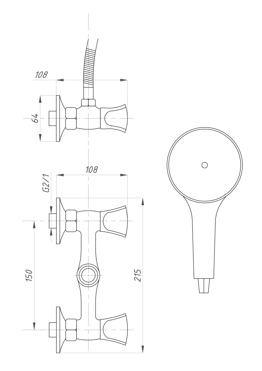 Смеситель для душа ПРОФСАН (PSM-179-38) - фото 2