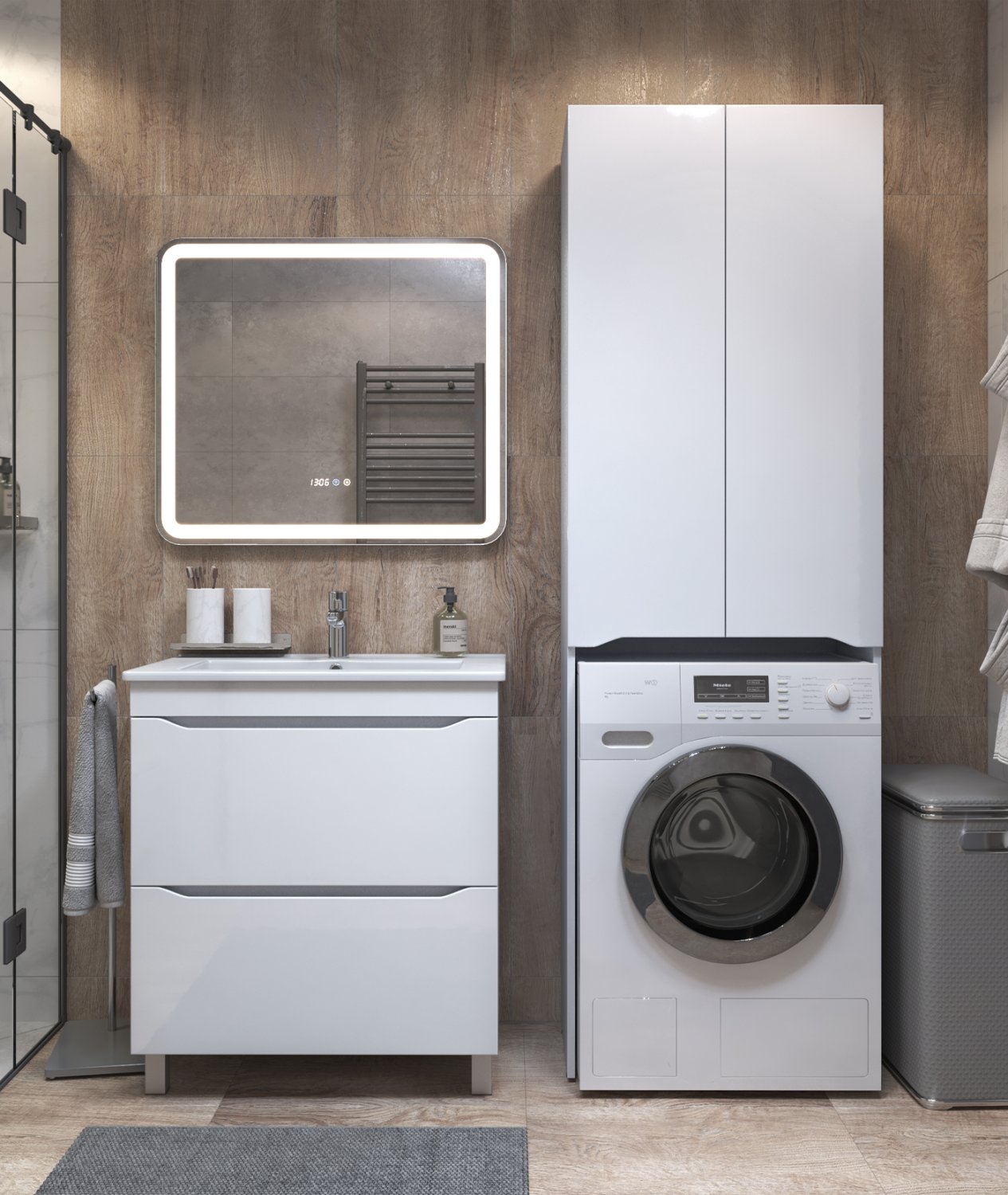 Шкаф VIGO комбинированный Grani 640 под стиральную машину  (36) - фото 2