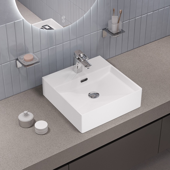 Умывальник накладной/подвесной, белый глянцевый, Bild, IDDIS, BILWS42i27 - фото 6