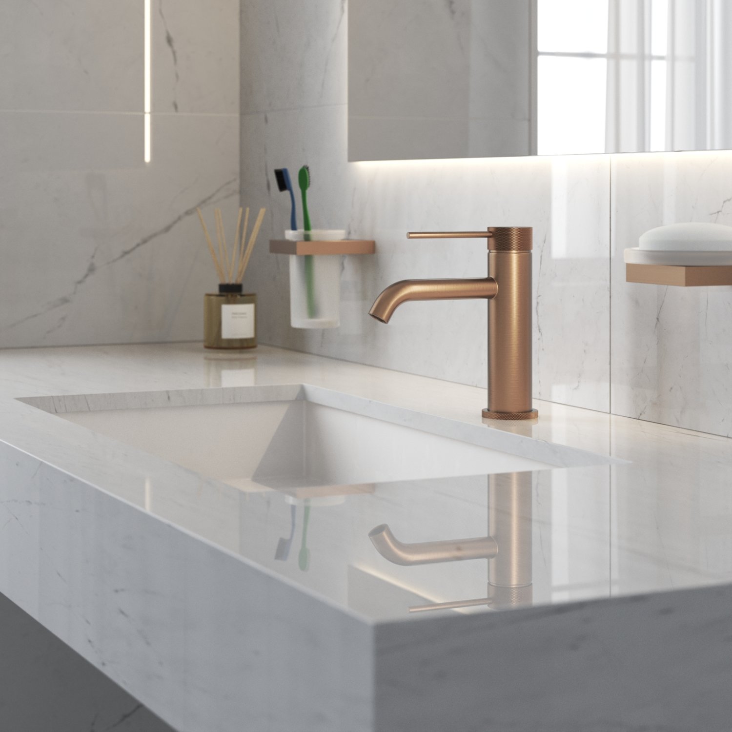 Смеситель для раковины Timo Saona розовое золото (2461/19F) - фото 2