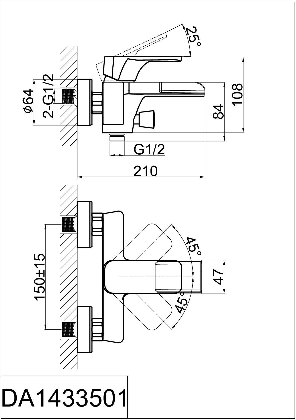 Смеситель для ванны D&K Berlin Technische (DA1433515) Смеситель для ванны D&K Berlin Technische (DA1433515) - фото 2