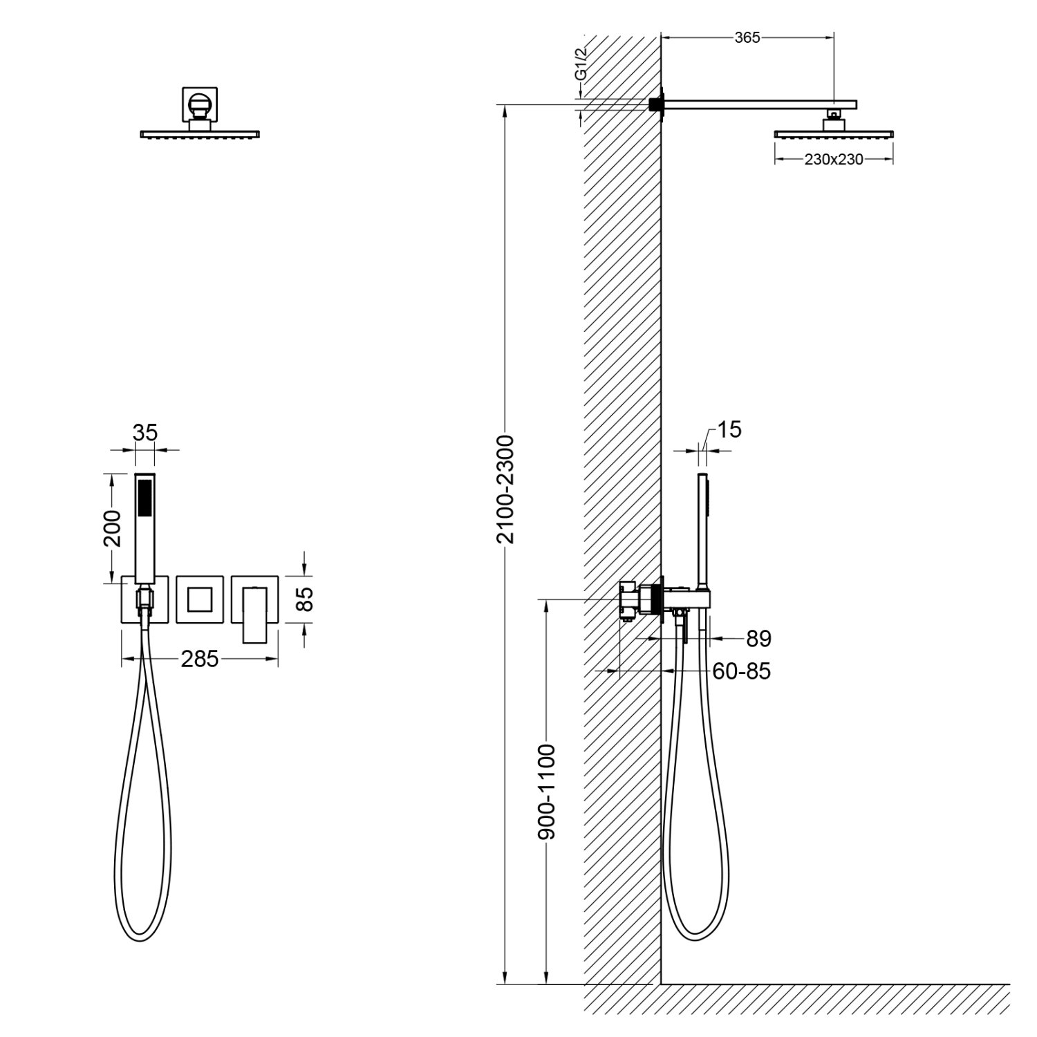 Душевая система встроенная Timo Selene (SX-2169/03SM) - фото 2