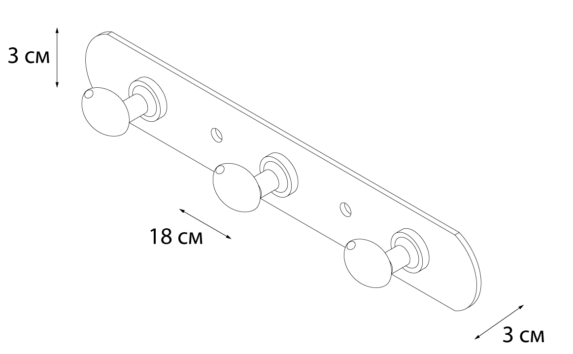 Планка FIXSEN 3 крючка (FX-1413) - фото 3