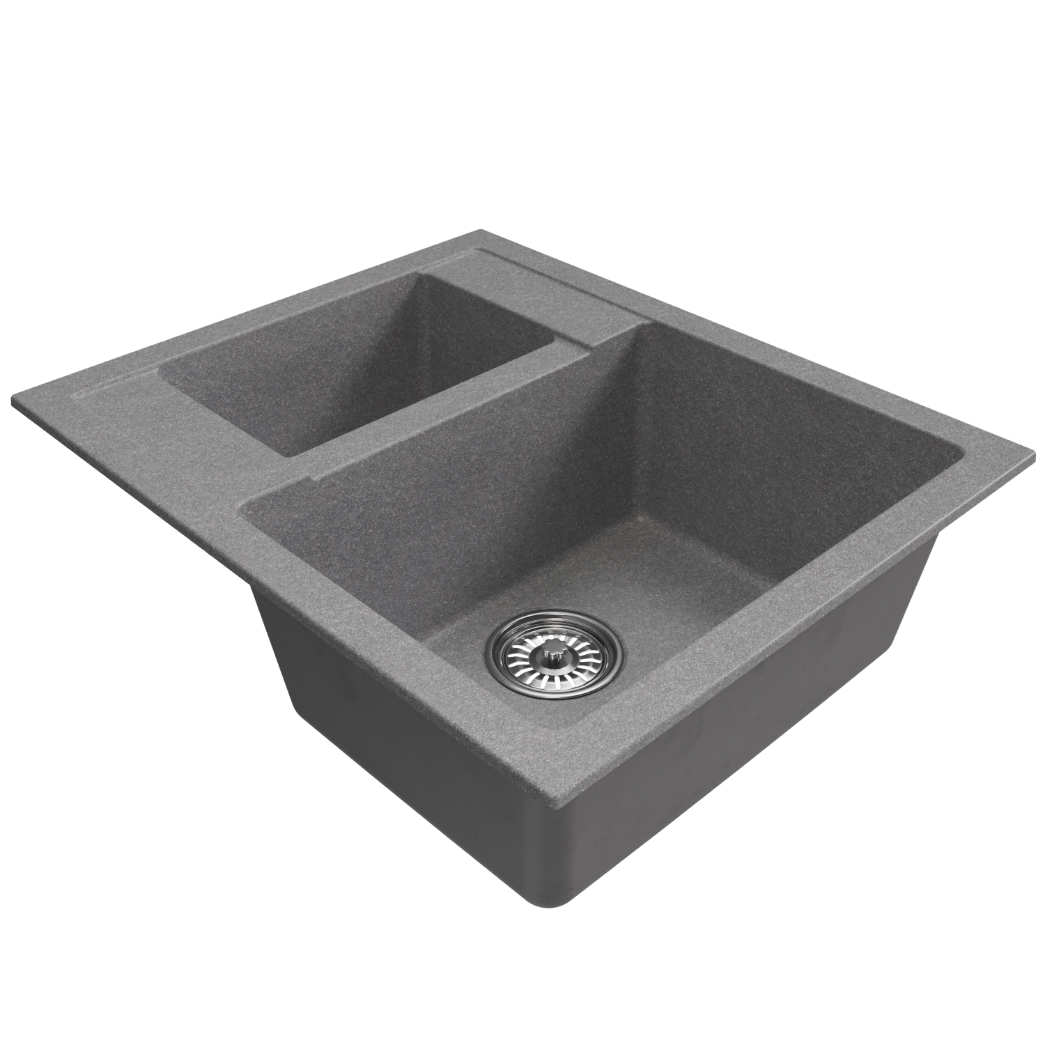 Мойка MIXLINE ML-GM21 двухчашевая  графит (342) 600*500*190мм NEW (552018)