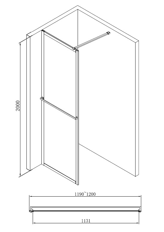Душевая перегородка ABBER Immer Offen (AG60120B) Душевая перегородка ABBER Immer Offen (AG60120B)