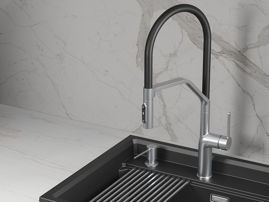 Смеситель для кухни GRANULA (9012, НЕРЖ) - фото 2