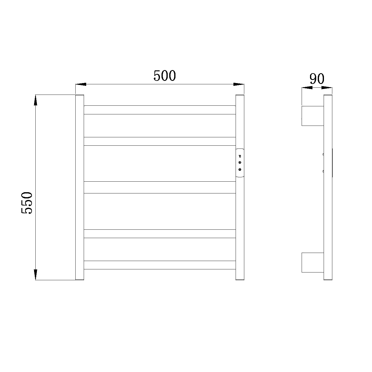 Полотенцесушитель электрический Raglo настенный сенсорный с терморегулятором, матовая медь (R350.02.33) - фото 2