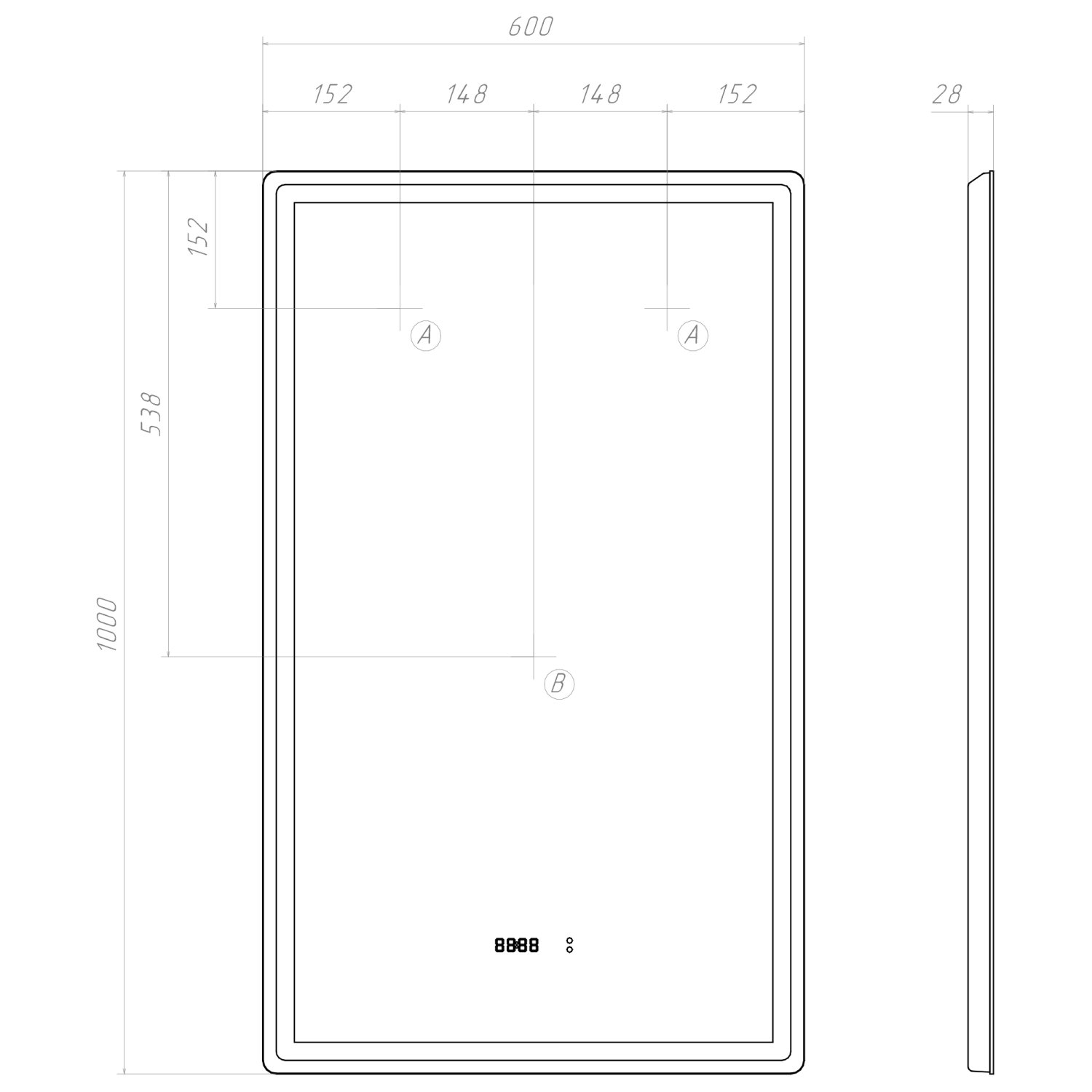 Зеркало VIGO Roberta Luxe 600 (293) - фото 3