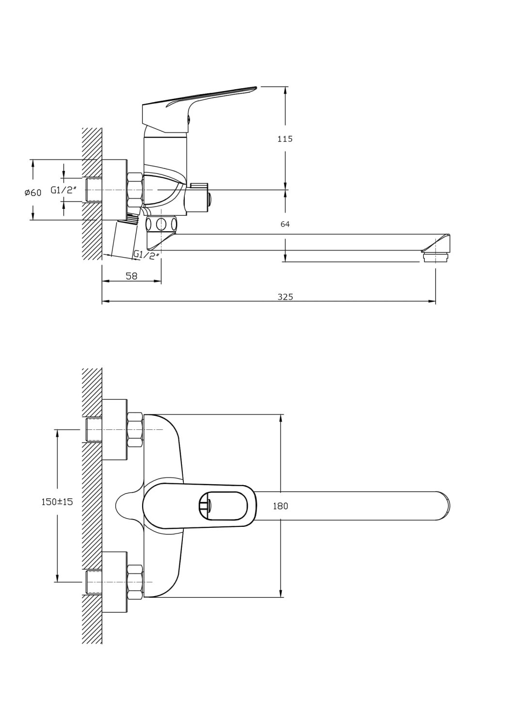 Смеситель для ванны с длинным поворотным изливом RUSH Edge (ED7735-51) - фото 3