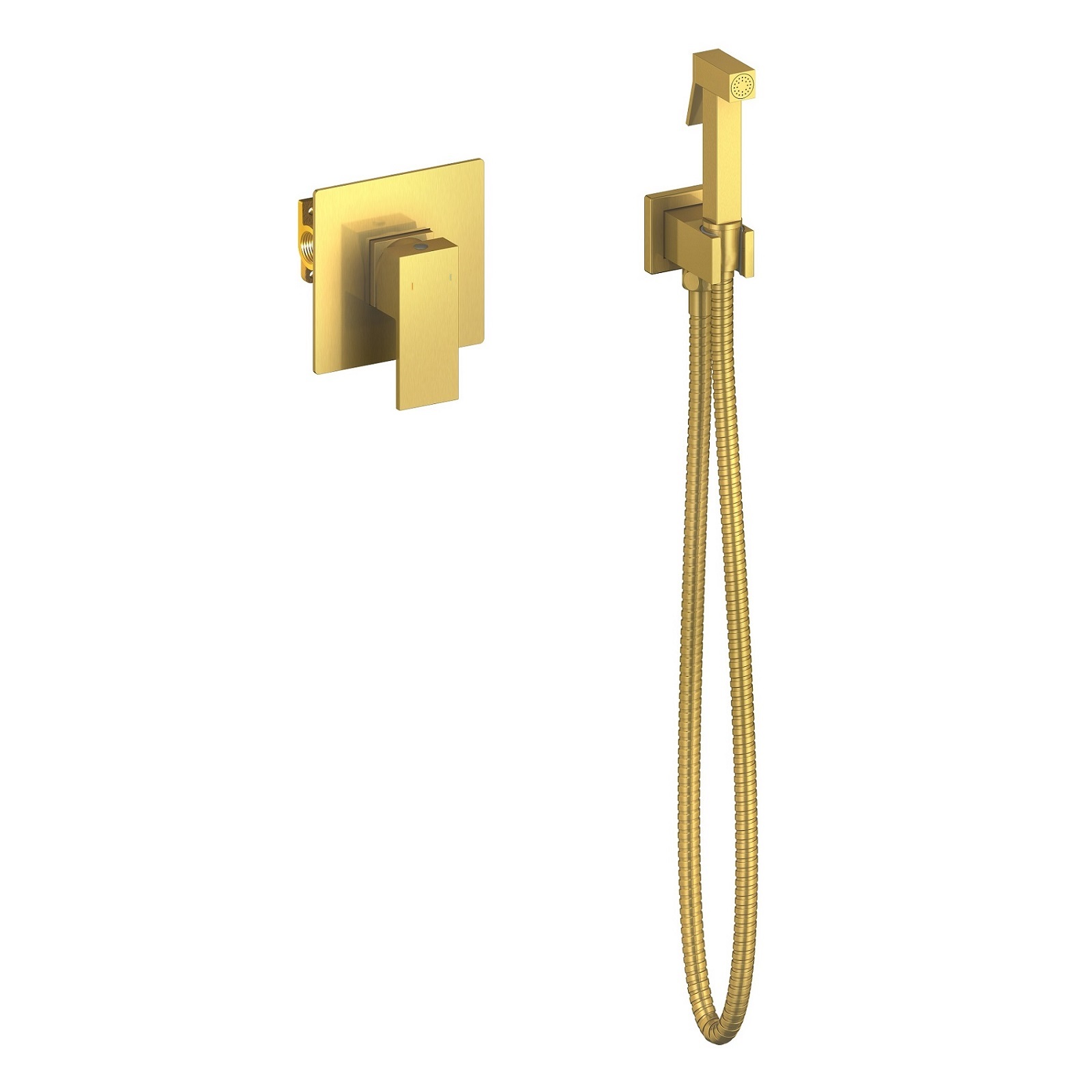 Смеситель встроенный с гигиеническим душем Timo Selene золото матовое (2089/17SM) - фото 1