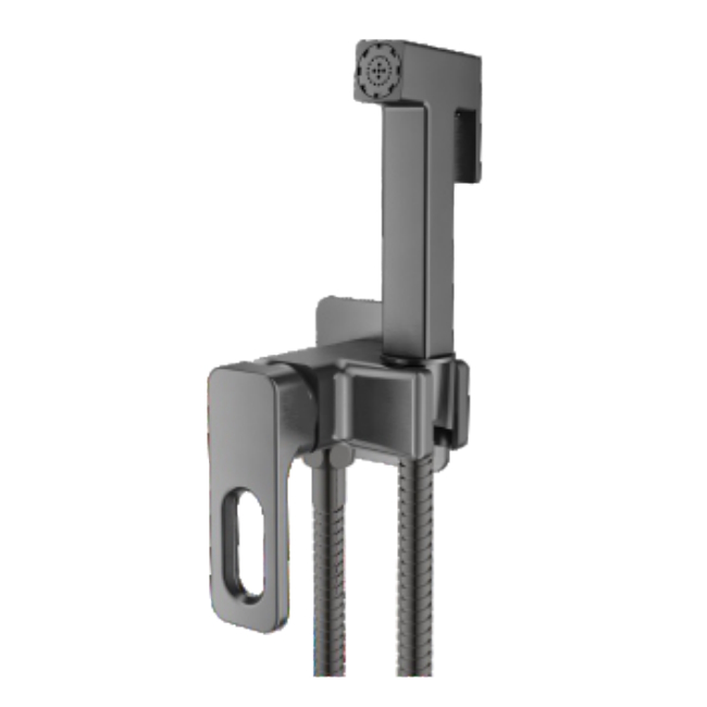 Смеситель Raglo с гигиеническим душем встраиваемый, графит (R51.52.09)