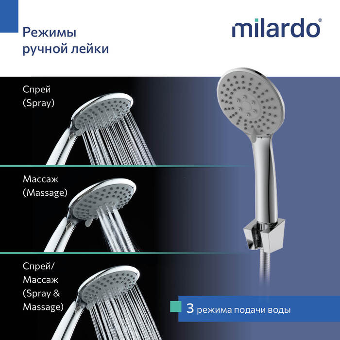 Смеситель для душа Milardo Макс (Maks) хром глянцевый (MAKSB00M03) - фото 7