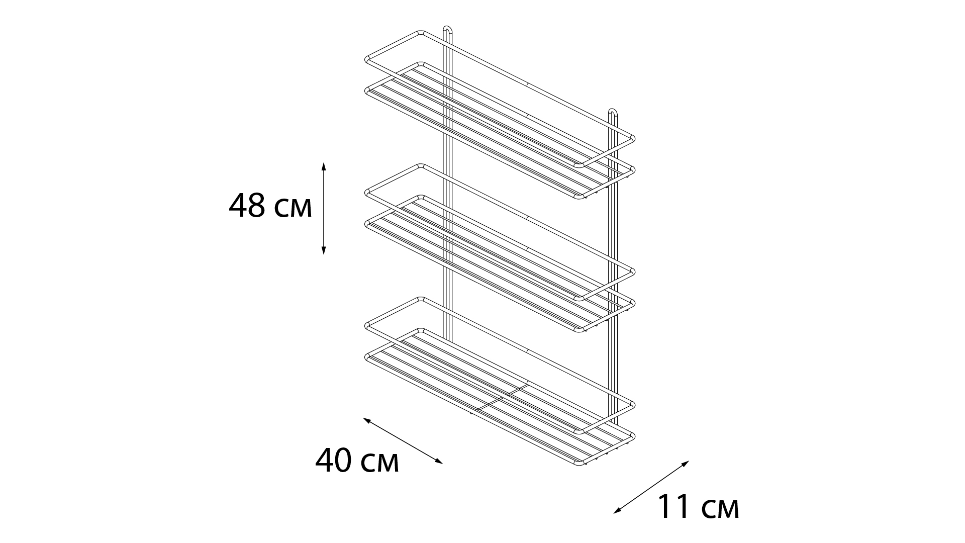 Полка Fixsen прямая трехэтажная белая (FX-730W-3) - фото 4