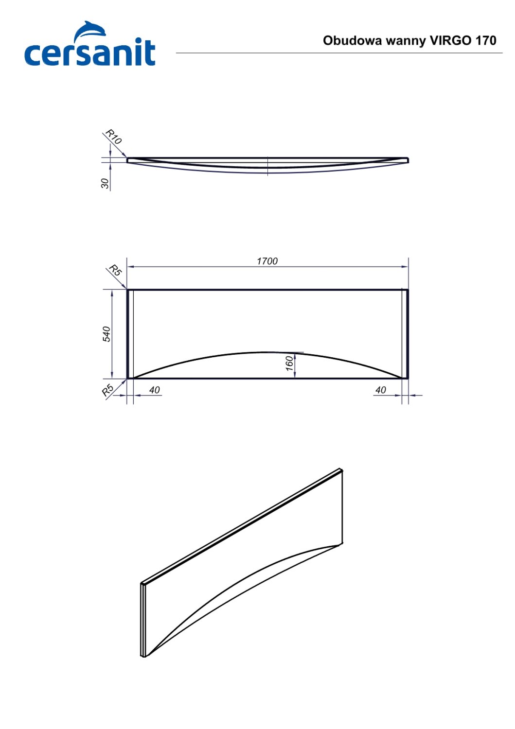 Панель для акриловых ванн MITO RED 170 (63382) - фото 3