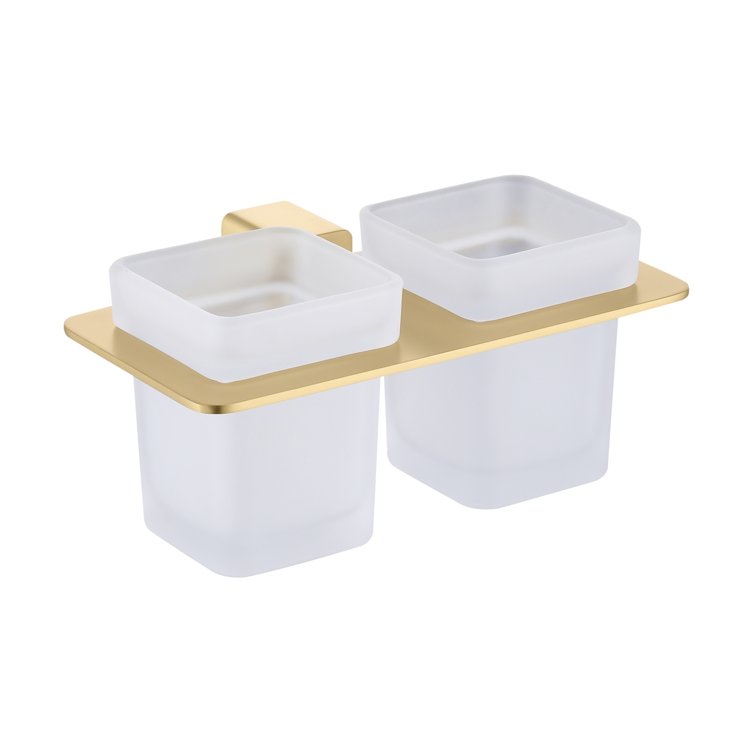 Стакан для зубных щеток с держателем Raglo двойной, сатин золотой (R301.08.03)