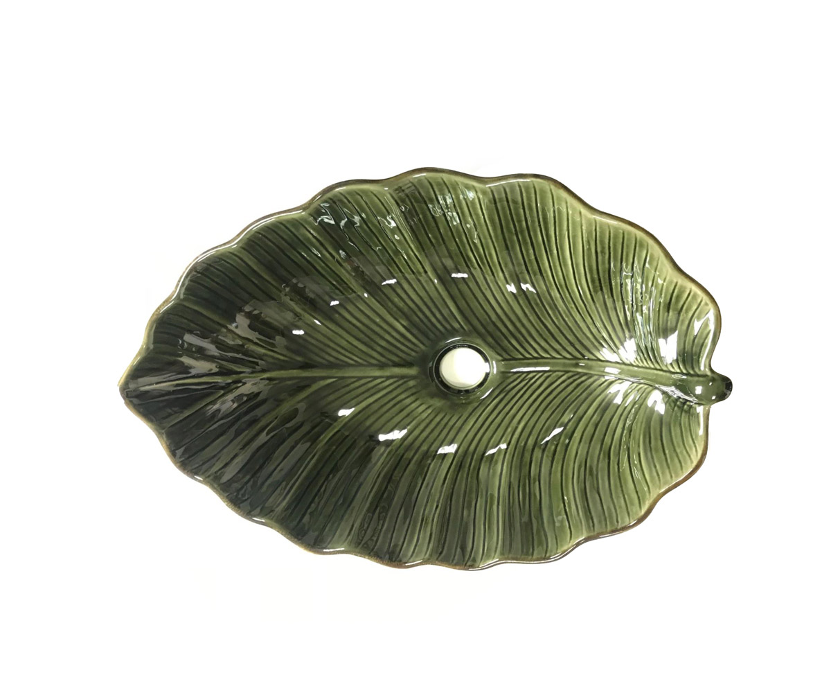 Раковина-чаша на столешницу Bronze de Luxe, зеленый лист (2430) - фото 3