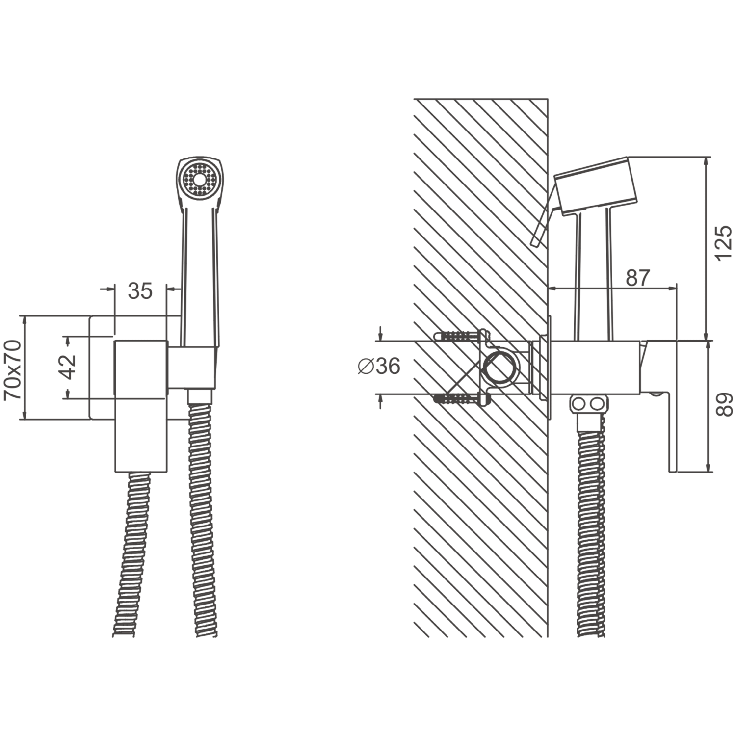 Смеситель BELZ с гигиенической лейкой черный (B55805-7) - фото 2